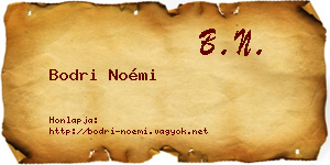 Bodri Noémi névjegykártya